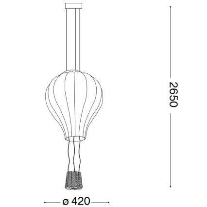 Ideal Lux - Csillár zsinóron DREAM BIG 1xE27/42W/230V átm. 42 cm