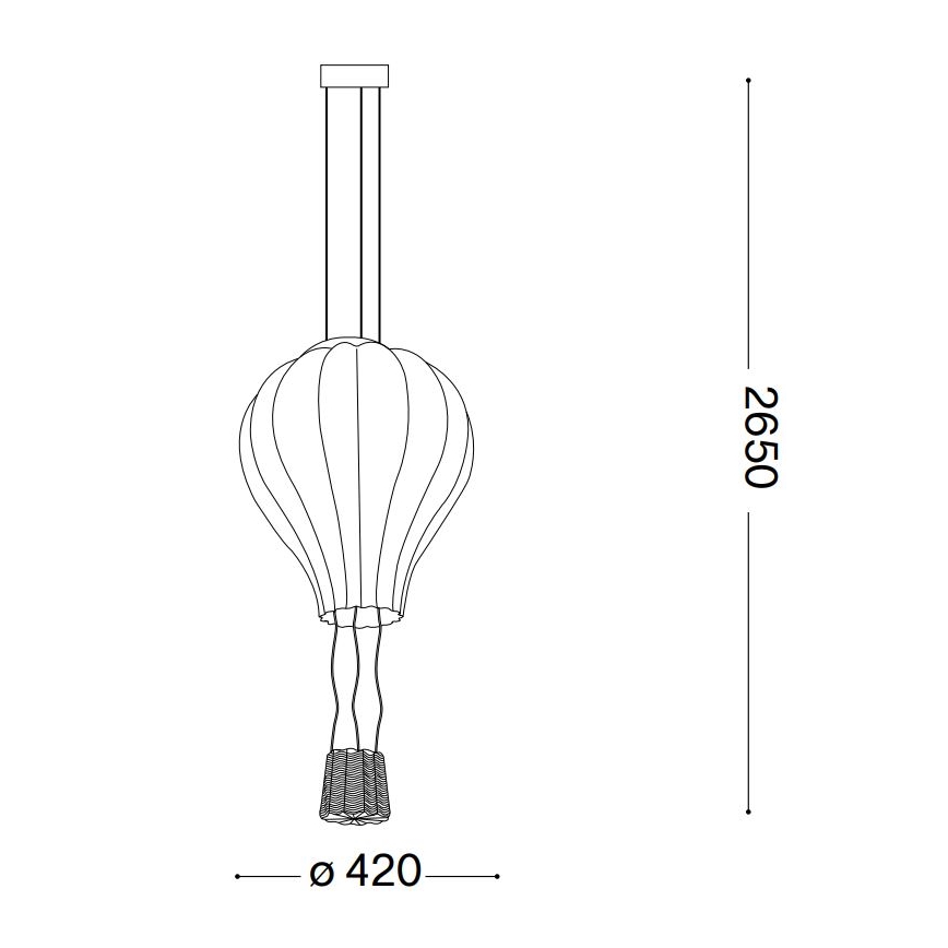 Ideal Lux - Csillár zsinóron DREAM BIG 1xE27/42W/230V átm. 42 cm
