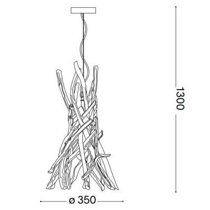 Ideal Lux - Csillár zsinóron DRIFTWOOD 1xE27/60W/230V gujávafa