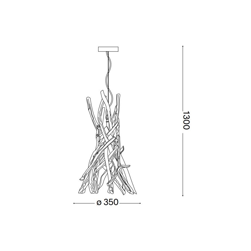 Ideal Lux - Csillár zsinóron DRIFTWOOD 1xE27/60W/230V gujávafa