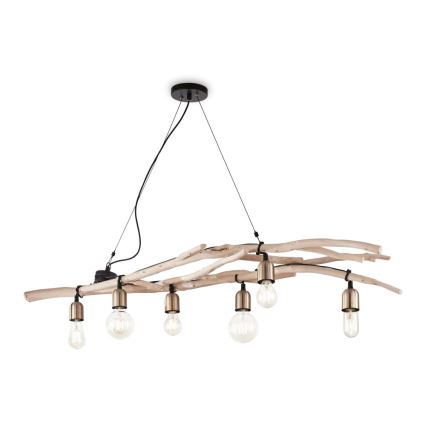 Ideal Lux - Csillár zsinóron DRIFTWOOD 6xE27/60W/230V gujávafa