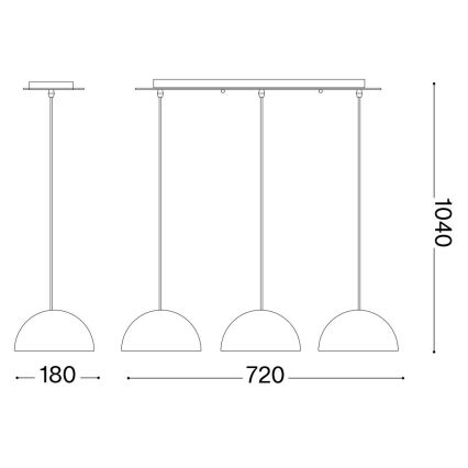 Ideal Lux - Csillár zsinóron FOLK 3xE27/60W/230V barna