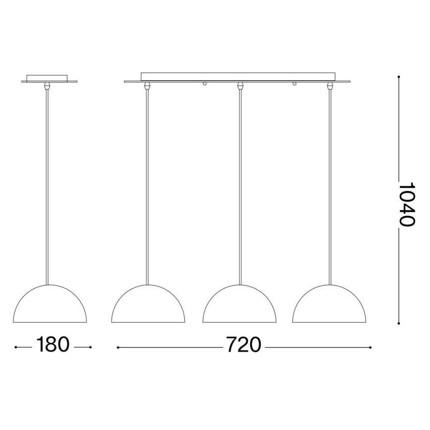 Ideal Lux - Csillár zsinóron FOLK 3xE27/60W/230V barna