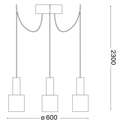 Ideal Lux - Csillár zsinóron HOLLY 3xE27/60W/230V pók fekete