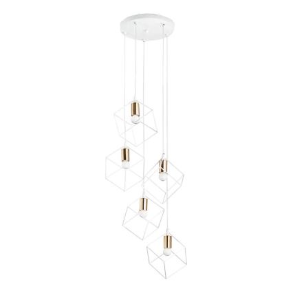 Ideal Lux - Csillár zsinóron ICE 5xE27/60W/230V átm. 50 cm fehér