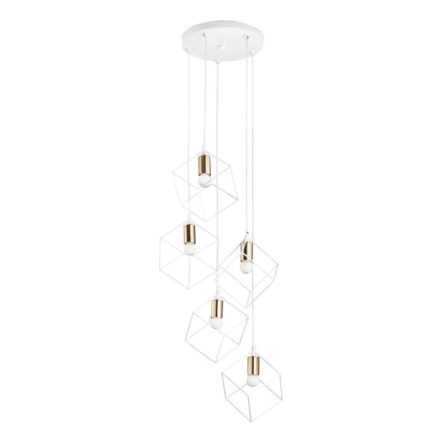 Ideal Lux - Csillár zsinóron ICE 5xE27/60W/230V átm. 50 cm fehér