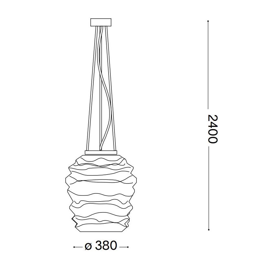 Ideal Lux - Csillár zsinóron KARMA 1xE27/60W/230V átm. 38 cm fehér