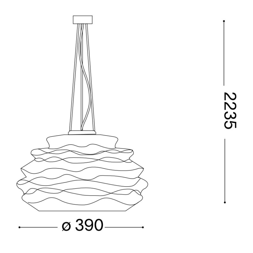 Ideal Lux - Csillár zsinóron KARMA 1xE27/60W/230V átm. 39 cm fehér