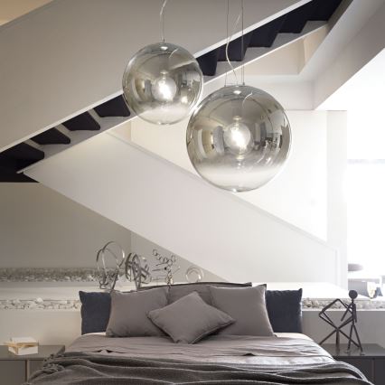 Ideal Lux - Csillár zsinóron MAPA 1xE27/42W/230V átm. 20 cm szürke/füstös