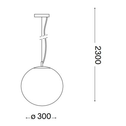 Ideal Lux - Csillár zsinóron MAPA 1xE27/42W/230V átm. 30 cm átlátszó