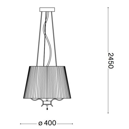 Ideal Lux - Kristály csillár zsinóron PEGASO 3xE14/28W/230V átm. 40 cm arany