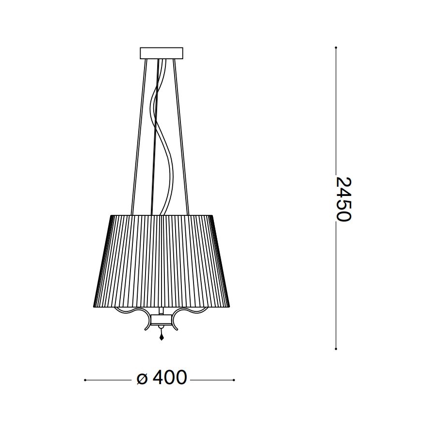 Ideal Lux - Kristály csillár zsinóron PEGASO 3xE14/28W/230V átm. 40 cm arany