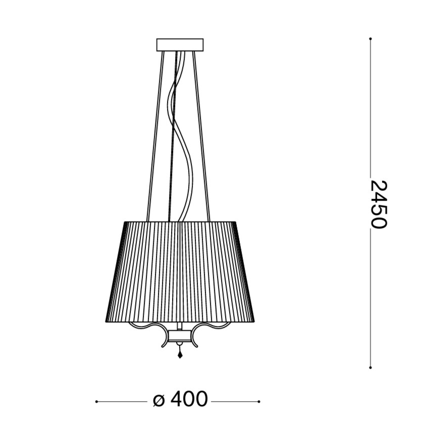 Ideal Lux - Kristály csillár zsinóron PEGASO 3xE14/28W/230V átm. 40 cm fényezett króm