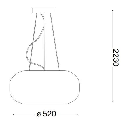 Ideal Lux - Csillár zsinóron ULISSE 3xE27/60W/230V átm. 52 cm fehér