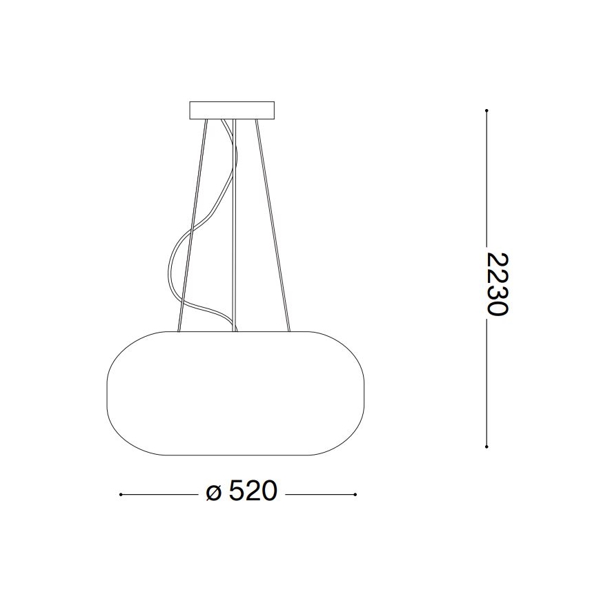 Ideal Lux - Csillár zsinóron ULISSE 3xE27/60W/230V átm. 52 cm fehér