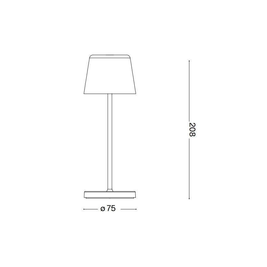 Ideal Lux - LED állítható fényerejű érintős kültéri asztali lámpa CUTE LED/2,5W/3,7V 3000 mAh USB 2200-2700K IP65 fehér