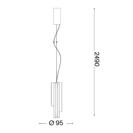 Ideal Lux - DORICA dimmelhető LED csillár kábelen 3xLED/9W/230V CRI 90 átmérő 9,5 cm sárgaréz