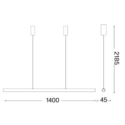 Ideal Lux - LED dimmelhető csillár kábelen DORICA LED/35W/230V CRI 90 140 cm sárgaréz