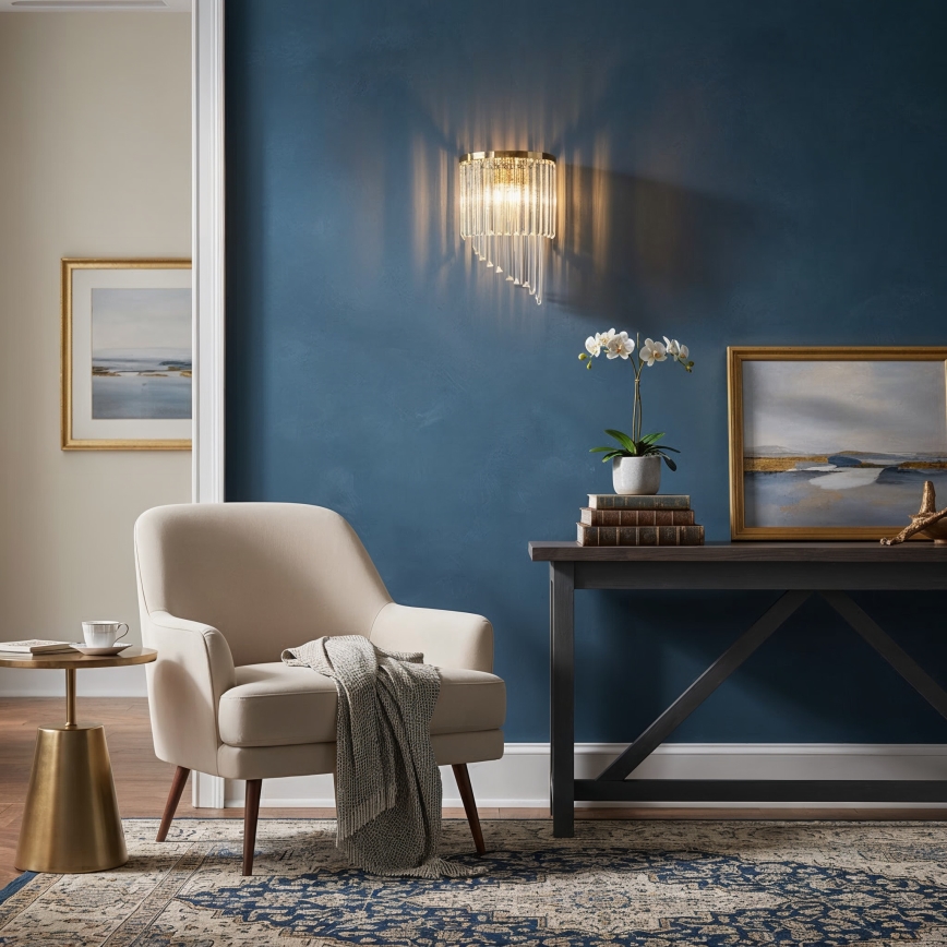 Ideal Lux - Fali kristály lámpa CARLTON 3xE14/40W/230V arany