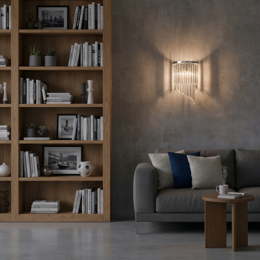 Ideal Lux - Fali kristály lámpa CARLTON 3xE14/40W/230V fényezett króm