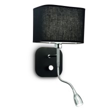 Ideal Lux - Fali lámpa 1xE14/40W/230V + LED/1W/230V fekete