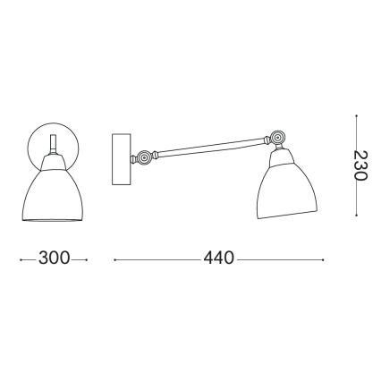 Ideal Lux - Fali lámpa 1xE27/42W/230V bronzszínű