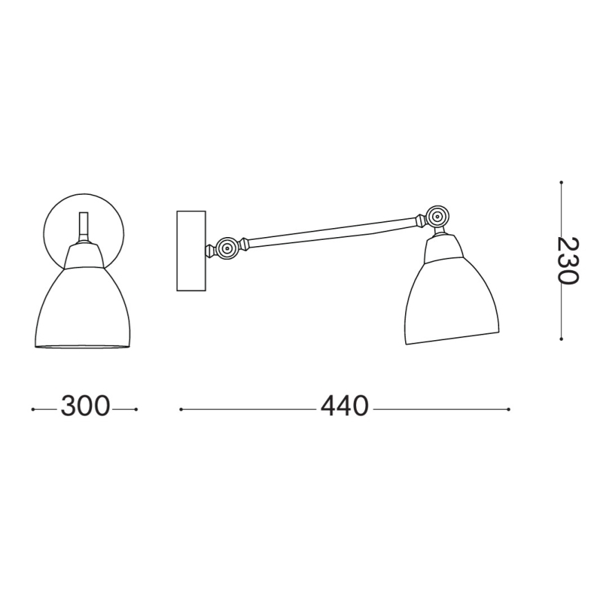 Ideal Lux - Fali lámpa 1xE27/42W/230V bronzszínű