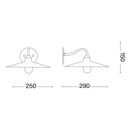 Ideal Lux - Fali lámpa CANTINA 1xE14/40W/230V réz