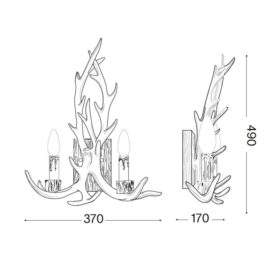 Ideal Lux - Fali lámpa CHALET 2xE14/40W/230V agancsok