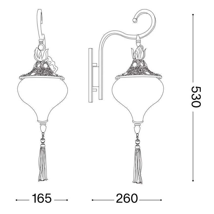 Ideal Lux - Fali lámpa HAREM 1xE27/42W/230V réz