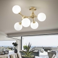 Ideal Lux - Felületre szerelhető csillár NODI 5xE14/28W/230V 50x55 cm sárgaréz/fehér