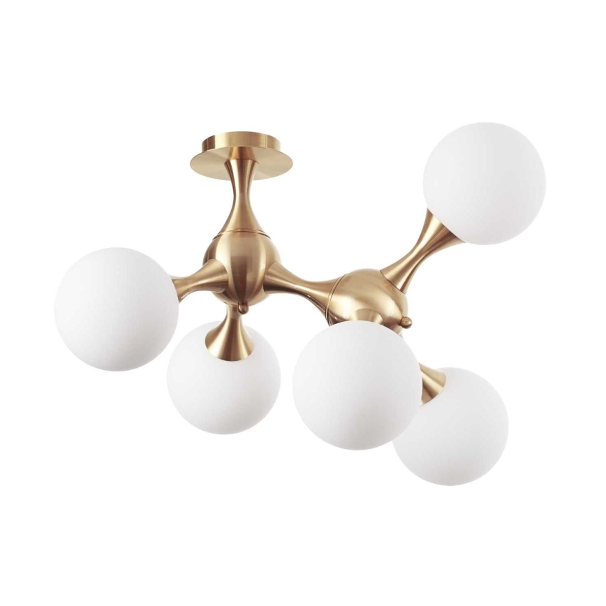 Ideal Lux - Felületre szerelhető csillár NODI 5xE14/28W/230V 50x55 cm sárgaréz/fehér
