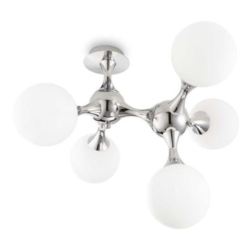 Ideal Lux - Felületre szerelt csillár NODI 5xE14/28W/230V 50x55 cm fényes króm/fehér