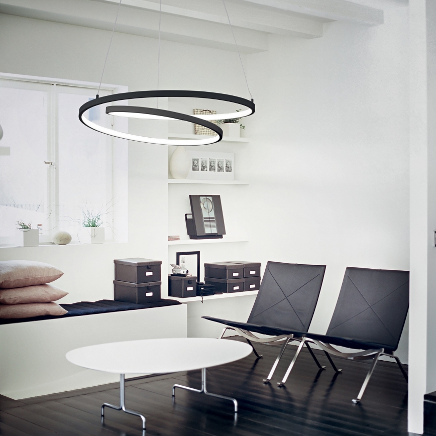 Ideal Lux - LED dimmelhető kábelre függesztett csillár OZ LED/55W/230V átmérő 80 cm CRI 90 fekete