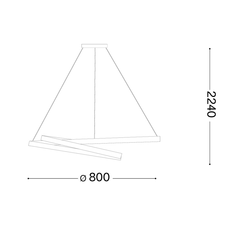 Ideal Lux - LED dimmelhető kábelre függesztett csillár OZ LED/55W/230V átmérő 80 cm CRI 90 fekete