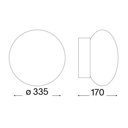 Ideal Lux - Fürdőszobai mennyezeti lámpa BUBBLE 1xE27/60W/230V átm. 33,5 cm IP44 fehér