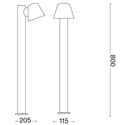 Ideal Lux - GAS kültéri lámpa 1xGU10/35W/230V 80 cm IP43 barna