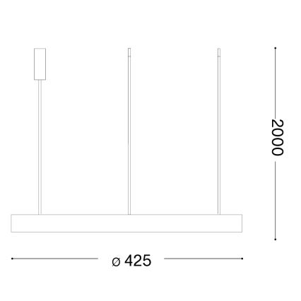 Ideal Lux - GEMINI LED csillár kábelen LED/36W/230V 4000K átm. 42,5 cm CRI 90 sárgaréz