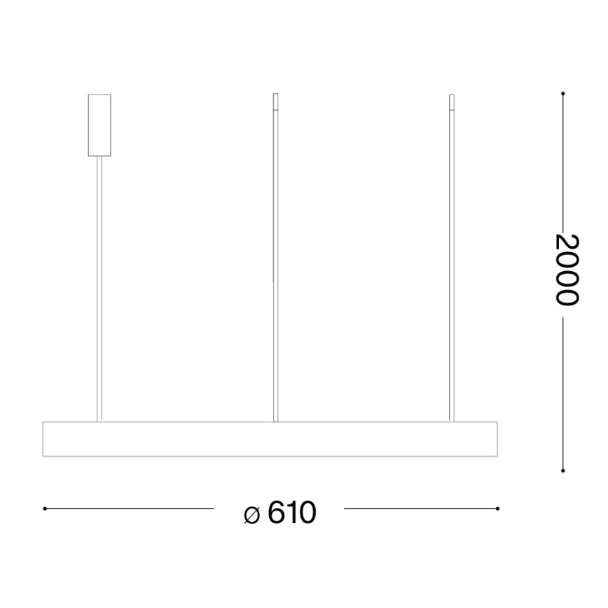 Ideal Lux - GEMINI LED csillár kábellel LED/47W/230V 2700K átm. 61 cm CRI 90 fekete