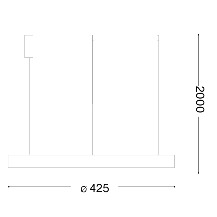 Ideal Lux - GEMINI LED csillár kábellel, LED/36W/230V, 4000K, Ø 42,5 cm, CRI 90, fekete