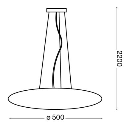 Ideal Lux - GLORY kábeles csillár, 3x E27/60W/230V, átm. 50 cm, fehér