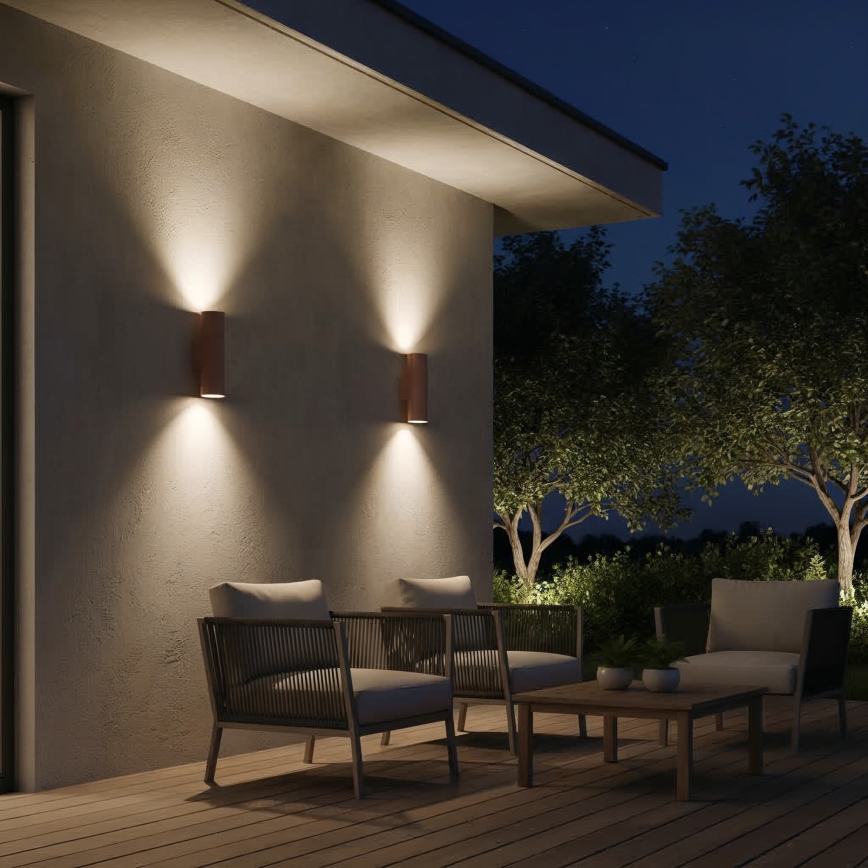 Ideal Lux - GUN kültéri fali lámpatest 1xGU10/35W/230V 21 cm IP44 barna
