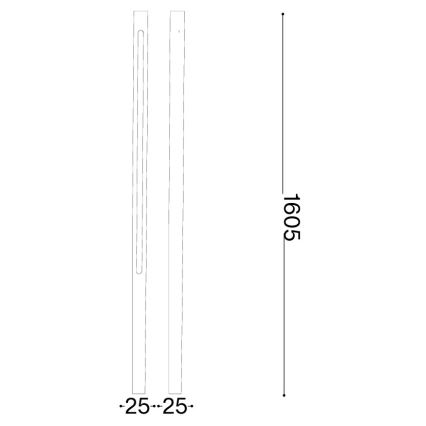 Ideal Lux - JEDI LED kültéri lámpa LED/25W/230V 160 cm CRI 90 IP65 barna