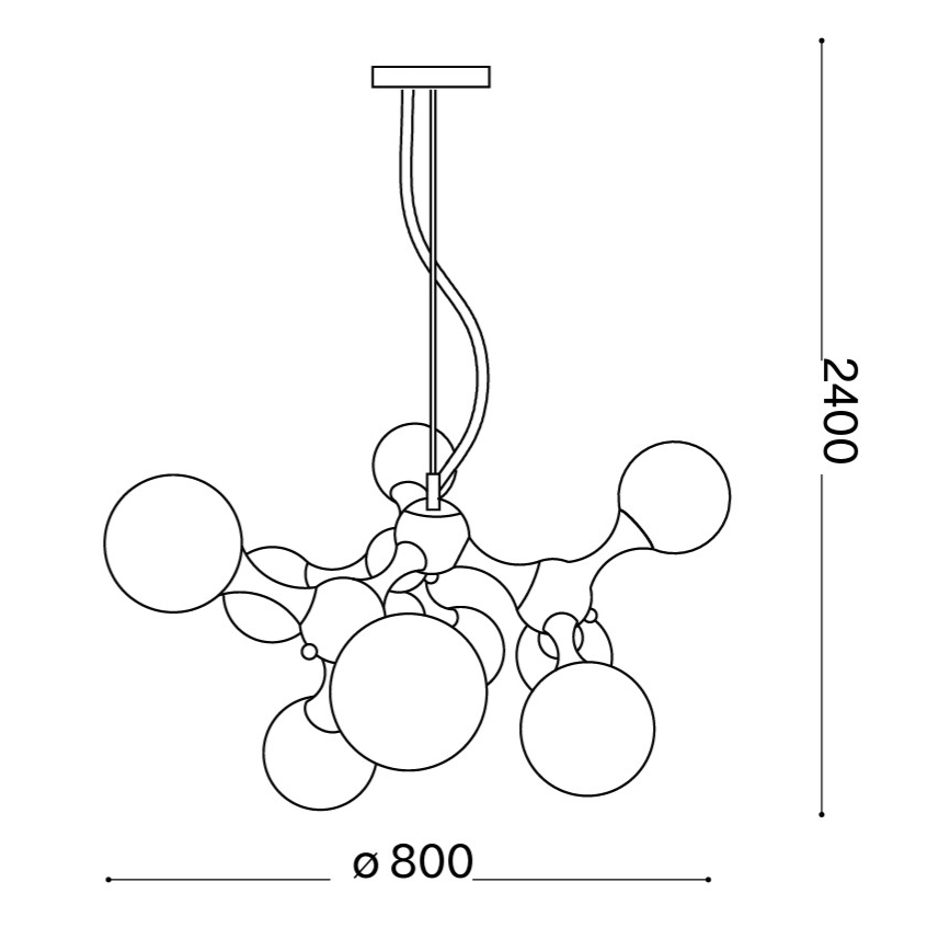 Ideal Lux - Kábelcsillár NODI 9xE14/28W/230V átm. 80 cm fényes króm/fehér
