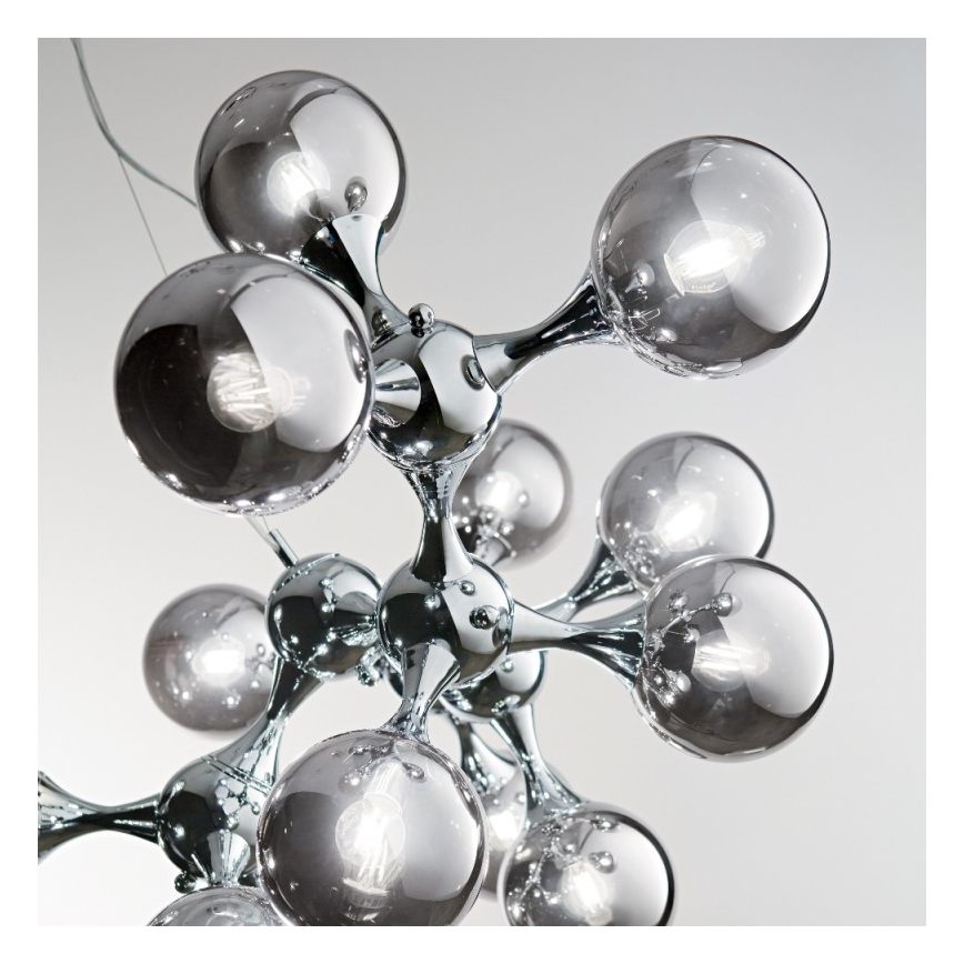Ideal Lux - Kábelen függő csillár NODI 15xE14/28W/230V átm. 105 cm, fényes króm