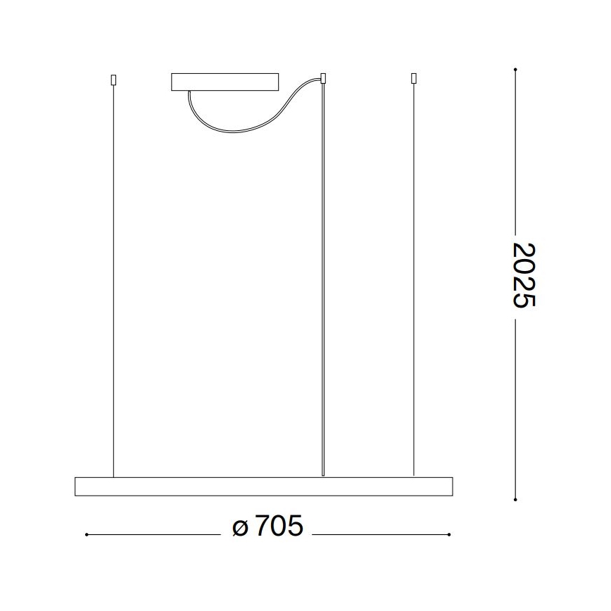 Ideal Lux - LED csillár kábelen ORACLE SLIM LED/37W/230V 2700K CRI 90 átm. 70 cm fekete