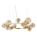 Ideal Lux - kábelen függő LED csillár PERLAGE 14xG9/3W/230V átmérő 85 cm arany/füstbézs