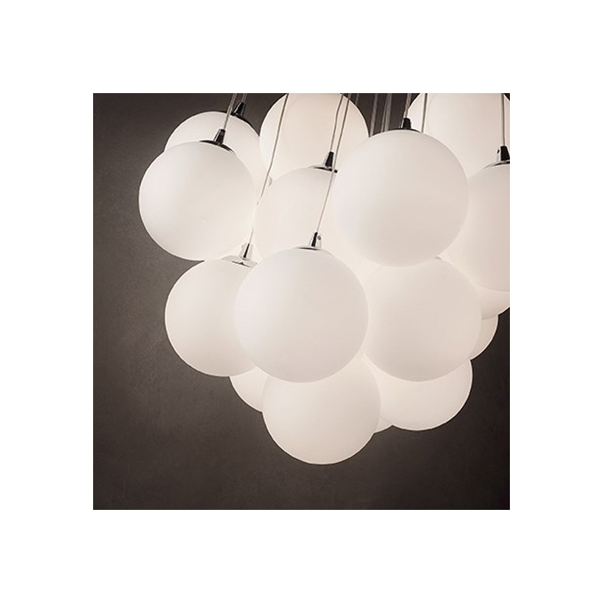 Ideal Lux - Kábeles csillár MAPA 11xE14/40W/230V Ø 58 cm fehér