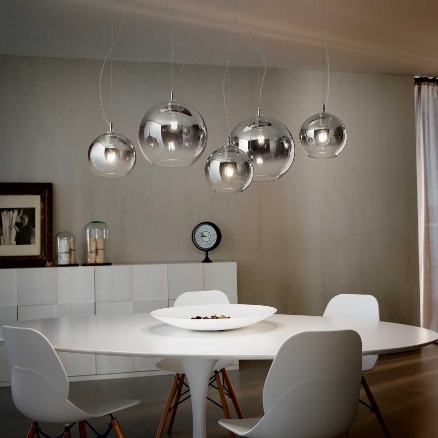 Ideal Lux - Kábeles csillár NEMO PLUS 5xE27/42W/230V fényes króm/füstszürke