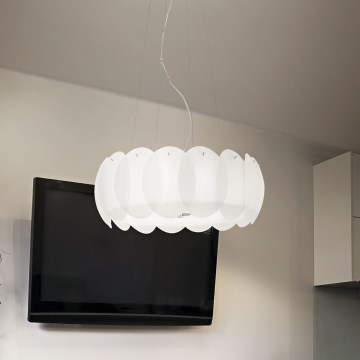 Ideal Lux - Kábeles csillár OVALINO 8xE27/60W/230V átm. 55 cm fehér